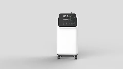 All-in-One oxygen and air machine, front view with control display