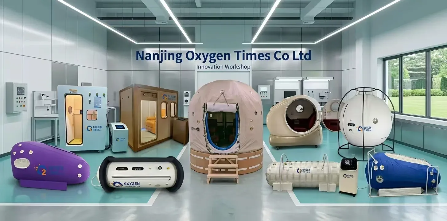 Showroom da Oxygen Times em Nanjing com toda a gama de câmaras hiperbáricas em exposição