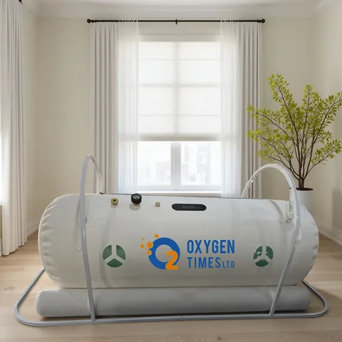 OTL15 soft-shell lying hyperbaric chamber in a bright room