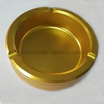 Eloxierter Aschenbecher aus Aluminium-Druckguss (gelb eloxiert), Ansicht 1