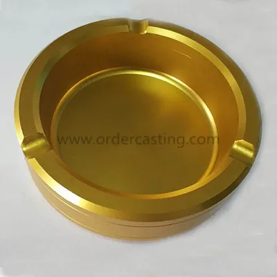 Eloxierter Aluminium-Druckguss-Aschenbecher (Eloxiert Gelb)