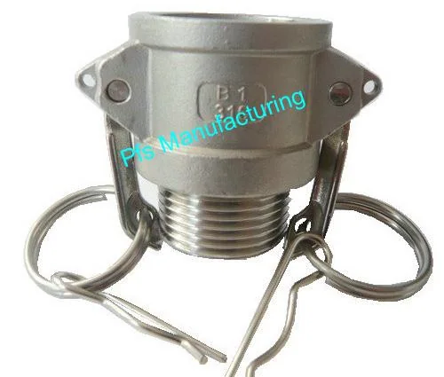 SS316 Camlock Type B Socket (Female coupler) with Male thread - Camlocks(SS,PP,Alum and Brass) by PFS Manufacturing