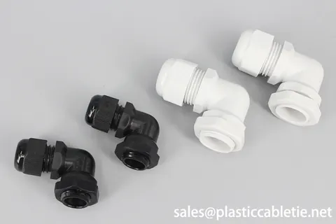 New Material black and grey white IP68 waterproof Nylon Right Angle Elbow Cable Glands with CE certificate view 5