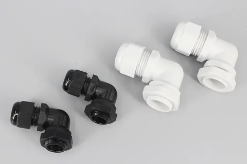 New Material black and grey white IP68 waterproof Nylon Right Angle Elbow Cable Glands with CE certificate view 1