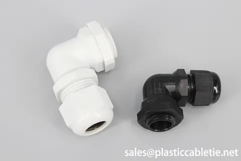 New Material black and grey white IP68 waterproof Nylon Right Angle Elbow Cable Glands with CE certificate view 2