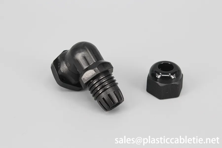 New Material black and grey white IP68 waterproof Nylon Right Angle Elbow Cable Glands with CE certificate