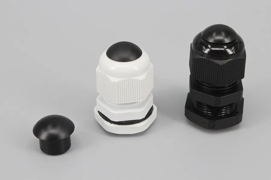 DEMOELE Hot sale China manufactory application IP68 waterproof nylon NPT PG Metric G thread cable glands size with a dusty proof cap