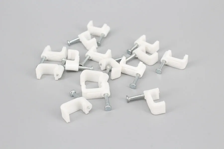 China supplier PE steel nail 6mm electric plastic Circle Flat Cable Clips and wire clip to fix wire on wall