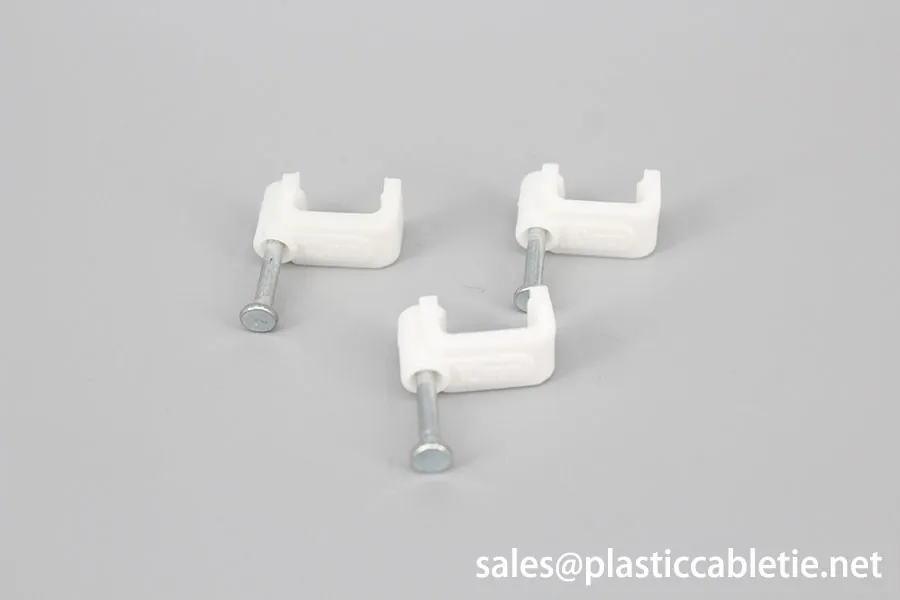 China supplier PE steel nail 6mm electric plastic Circle Flat Cable Clips and wire clip to fix wire on wall
