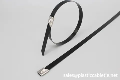 201 304 316 epoxy coated Stainless steel cable ties-ball self locking view 2