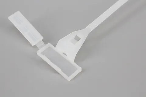 Nylon cable tie-flip marker cable tie with label transparent box view 1
