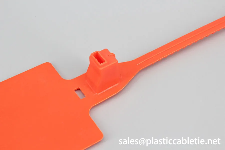 DEMOELE DM-7.2*418MKT Heavy Duty Pull Tight Security Seal with big tag label