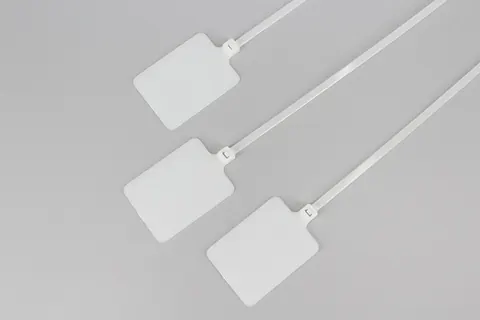 DM-4*340MKT identification cable tie with small rectangle tag and 300mm long ties view 1