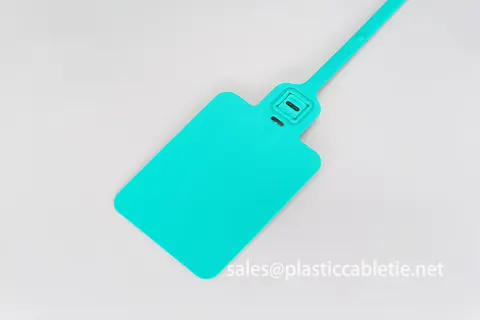 DM-7*410SL identification cable tie with small rectangle tag and 330mm long ties view 2