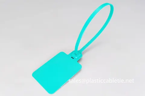 DM-7*410SL identification cable tie with small rectangle tag and 330mm long ties view 3