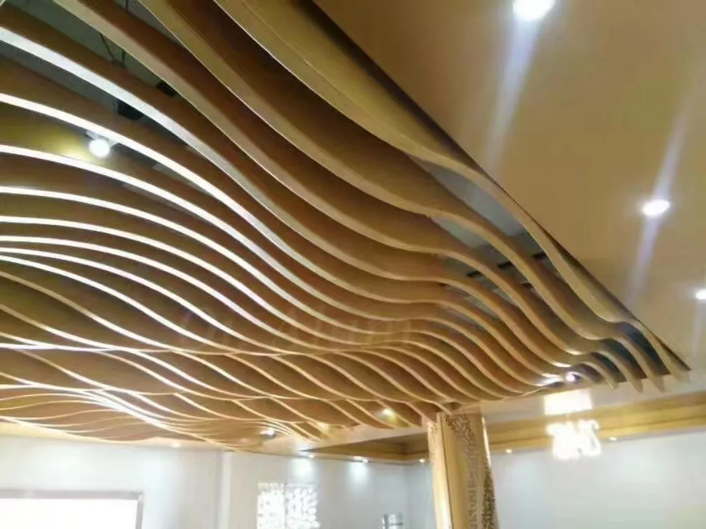 Customized Aluminum 3D Wave Wooden Wall Cladding for Interior Decoration — 5