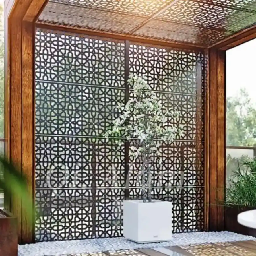 Outdoor Wall Garden Aluminium Systems Modern Lamellae Panel — 8
