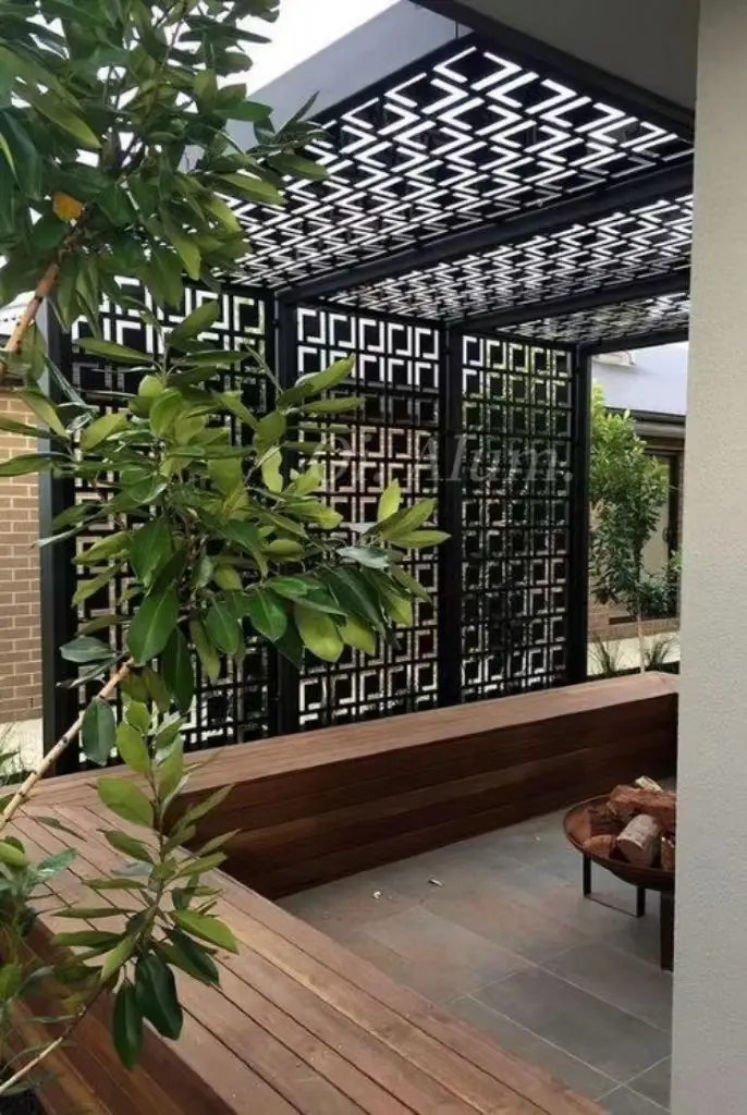 Outdoor Wall Garden Aluminium Systems Modern Lamellae Panel — 2