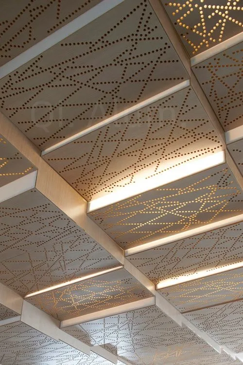 Custom Laser Cutting Decorative Ceiling Panel Stainless Steel Carved Perforated Aluminum Meta — 2