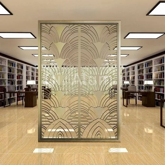 Hot Sale Indoor Decoration Removable Laser Cut Curved Screen Partition for Hall — 4