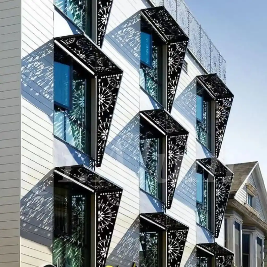 Decorative Aluminum Laser Cut Metal Screens Panels for Shades Pergola Matrix Luxury Style