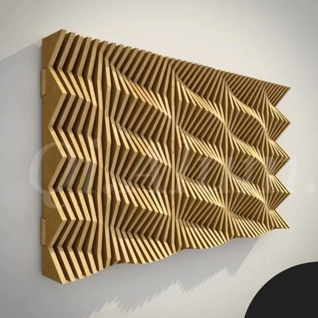 Customized Aluminum 3D Wave Wooden Wall Cladding for Interior Decoration