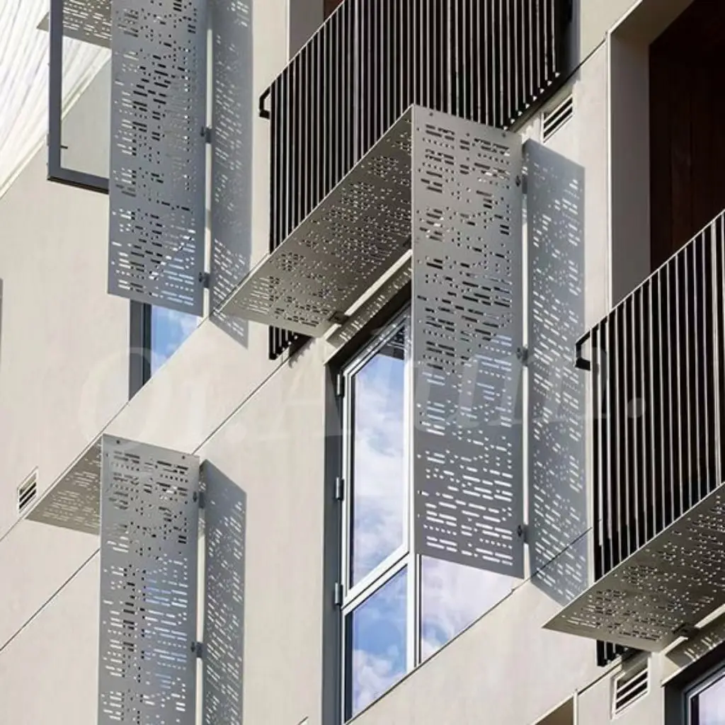 Decorative Aluminum Laser Cut Metal Screens Panels for Shades Pergola Matrix Luxury Style — 8