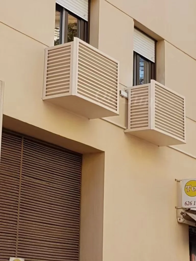 Window Air Conditioner Cover Outdoor Stretch Metal Mesh Aluminum Panels Exterior Building