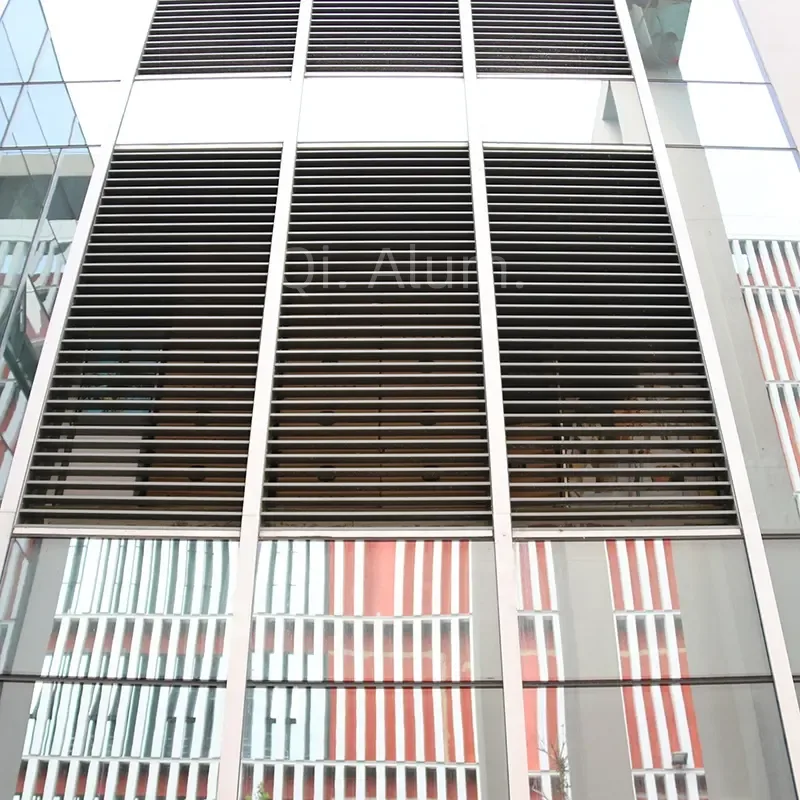 Aluminum Alloy Section Box Louver Cladding Panel Exterior Facade Curtain Wall — 4