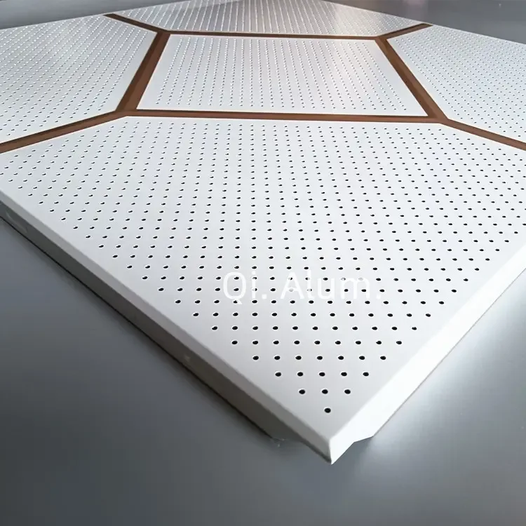 Pre-painted 600x600mm Perforated Ceiling Tile Interior Decorative Aluminum Plates — 5