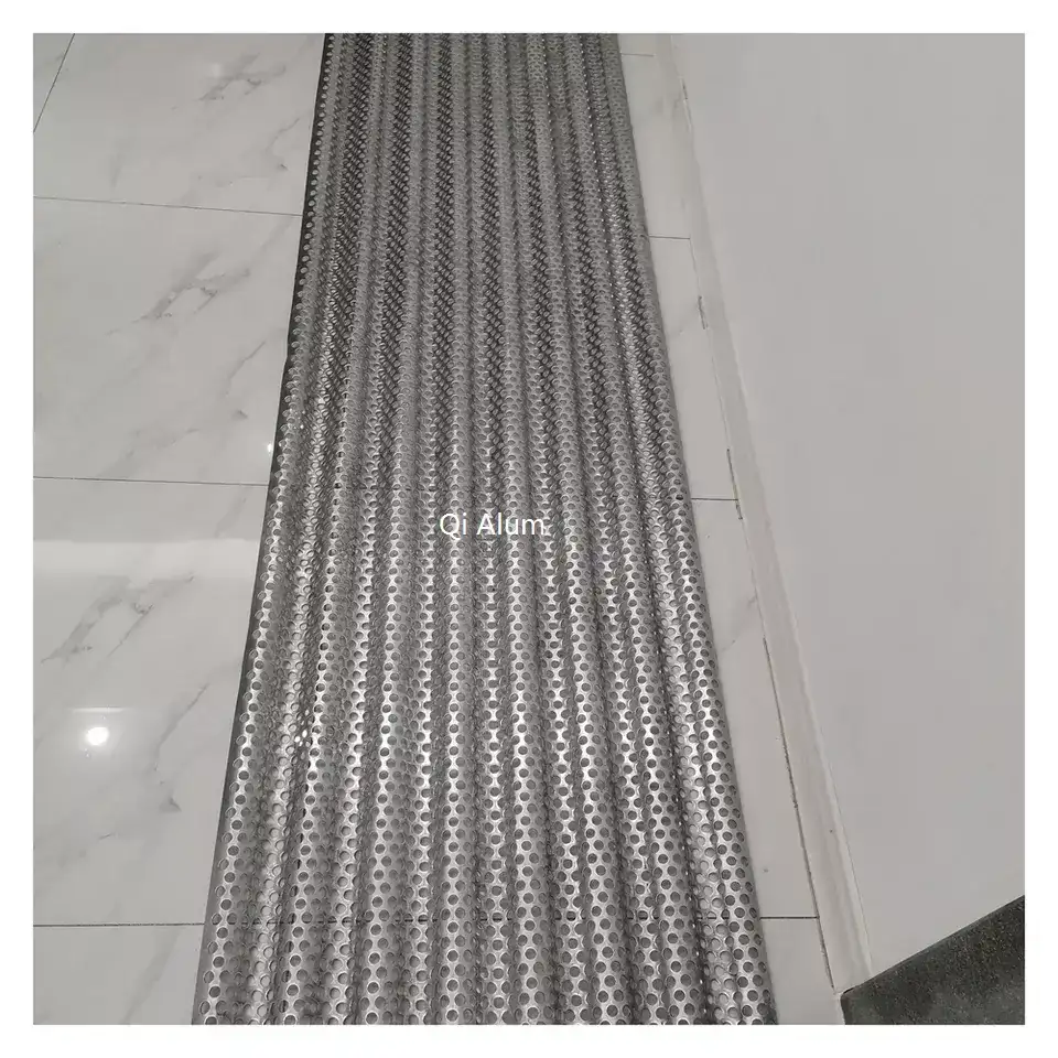 Grey Painting Powder Coated Aluminum Wall Corrugated Perforated Panel for Facade — 4