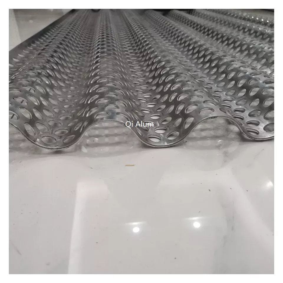 Exterior Corrugated Design Aluminum Perforated Ventilated Architectural Facade Panels