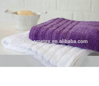 100 Cotton Plain Colour Stripe Border Towel