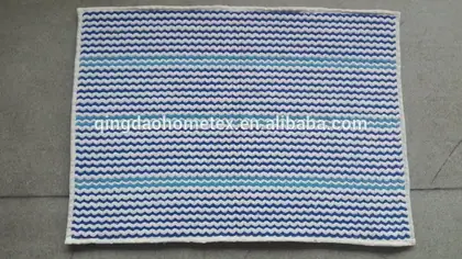 Blue Colour Chenille Bathmat