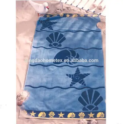 Blue Colour Yarn Dyed Double Jacquard Beach Towel