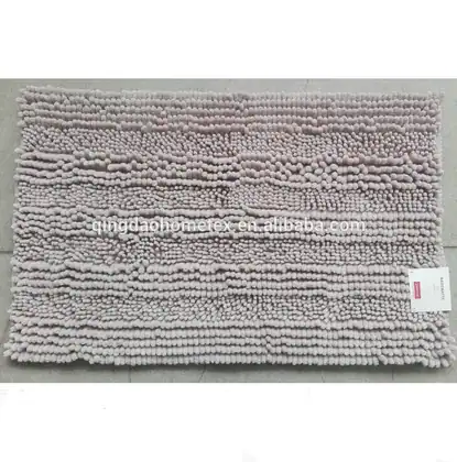 Brown Colour Long Pile Chenille Bathmat