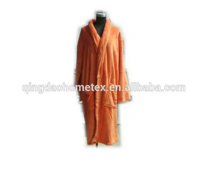 Classic Plain Colour Coral Fleece Adult Bathrobe