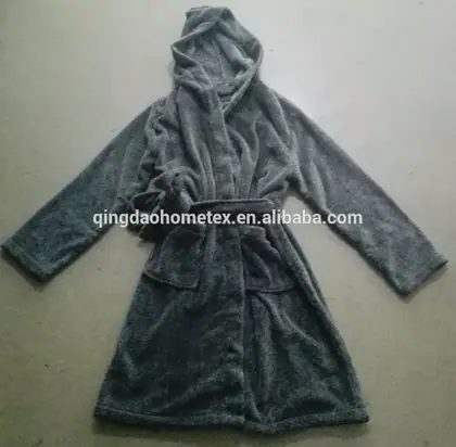 Classic Plain Colour Coral Fleece Adult Bathrobe — 5