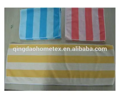 Plain Color with Stripes Microfiber Hand Towel