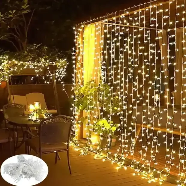 Cortina de luces LED fabricada por Rainber
