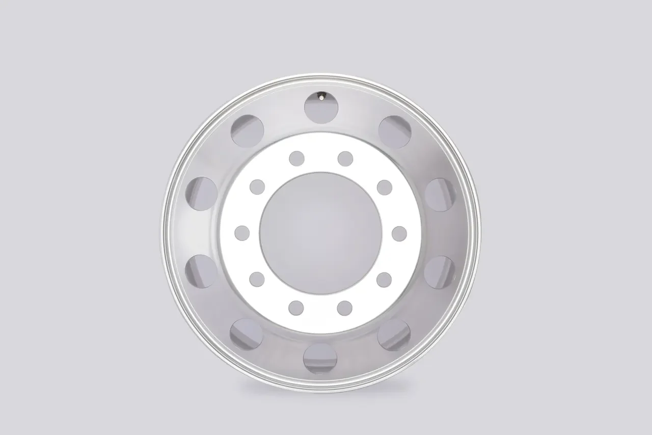 22.5x8.25 Gloss Black truck wheel view 3
