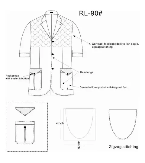 RL90 - Right Luck의 클래식 반소매 스타일