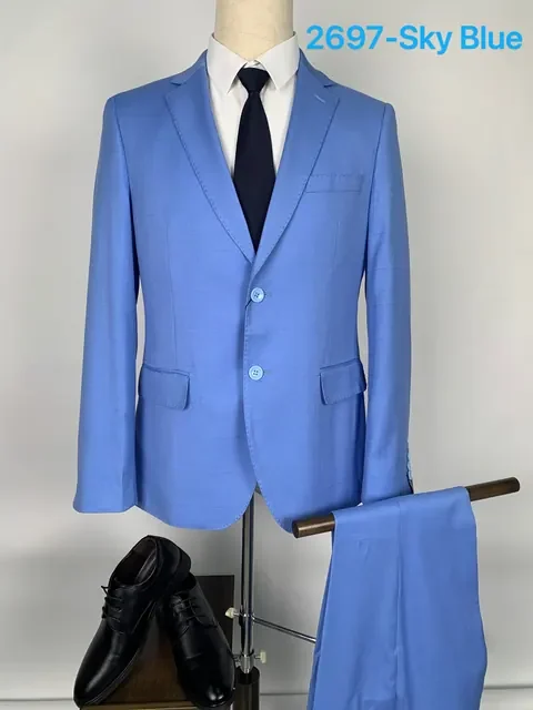 2967sky blue - Мужские костюмы от Right Luck