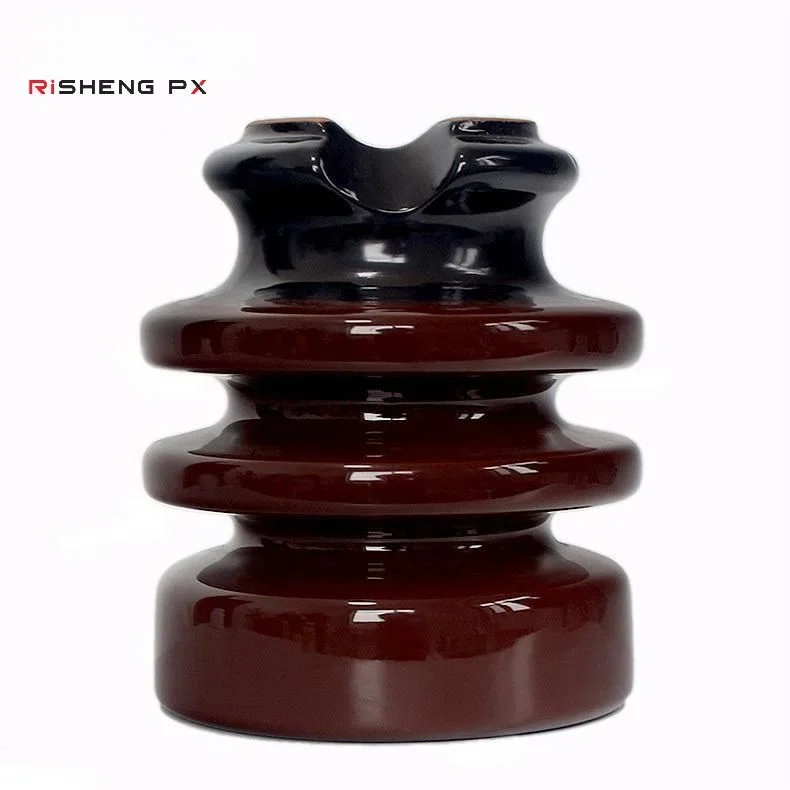 N95-4 pin type ceramic insulator on a plain background