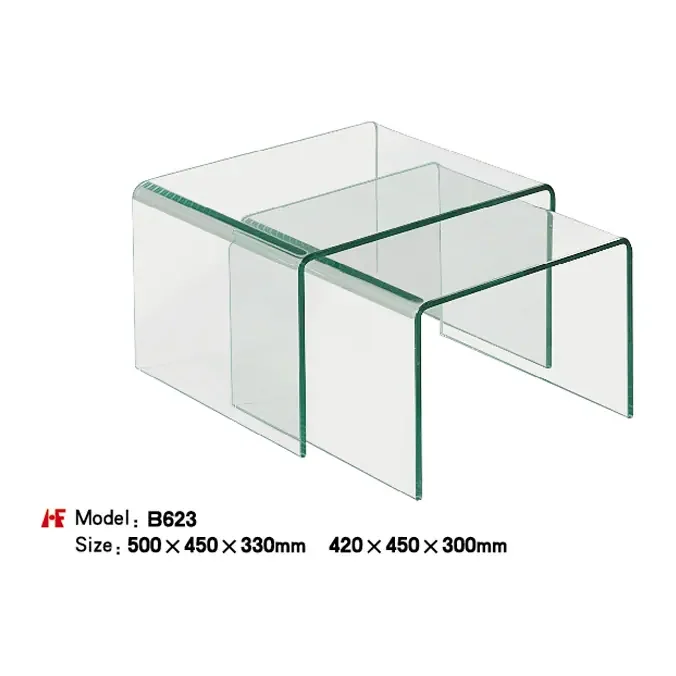 B623 hot bent glas manufactured by Romance Furniture