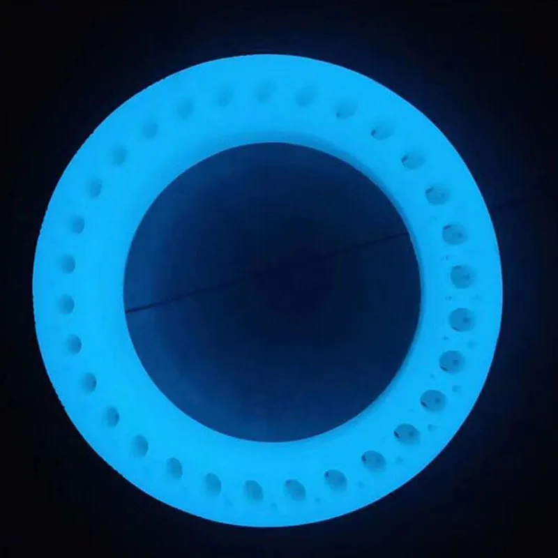 Neumático sólido sin cámara de caucho fluorescente azul tipo panal