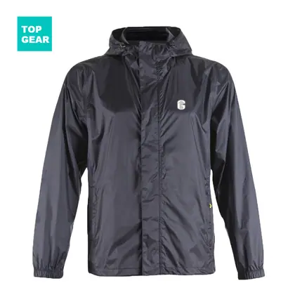 Men's 100% waterproof rain jacket with hood view 1