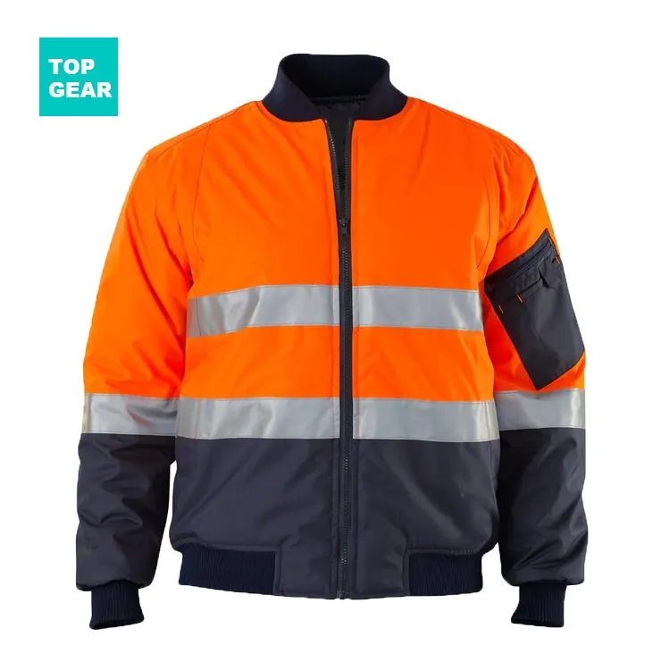 wholesale hi-viz 300D oxford bomber jacket without hood