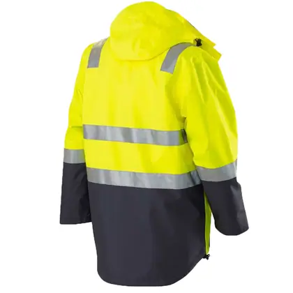 Wholesale men's hi-viz 4 in 1 waterproof jacket view 5