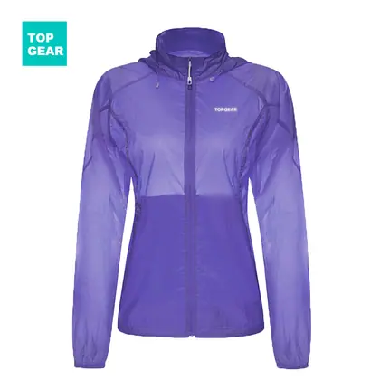 Women's purple lightweight quick dry UV protection jacket view 1